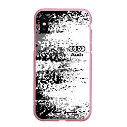 Чехол iPhone XS Max матовый AUDI, цвет: 3D-розовый