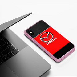 Чехол iPhone XS Max матовый MAZDA, цвет: 3D-розовый — фото 2