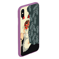 Чехол iPhone XS Max матовый Принцесса Мононоке, цвет: 3D-фиолетовый — фото 2