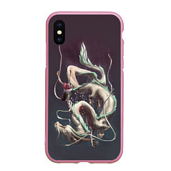 Чехол iPhone XS Max матовый Унесённые призраками, цвет: 3D-розовый
