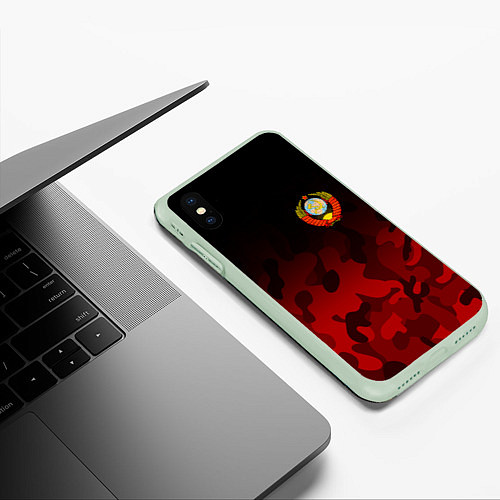 Чехол iPhone XS Max матовый СССР / 3D-Салатовый – фото 3