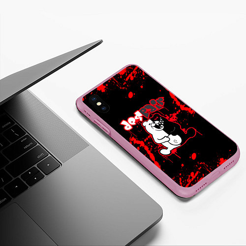 Чехол iPhone XS Max матовый Monokuma / 3D-Розовый – фото 3