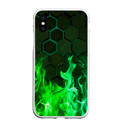 Чехол iPhone XS Max матовый Fire, цвет: 3D-белый