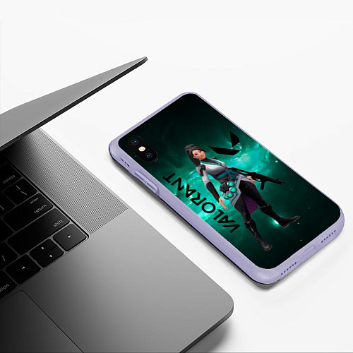 Чехол iPhone XS Max матовый Valorant / 3D-Светло-сиреневый – фото 3