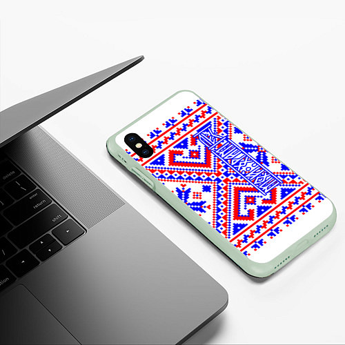 Чехол iPhone XS Max матовый Лес мой храм / 3D-Салатовый – фото 3