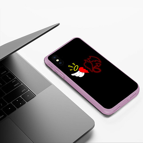 Чехол iPhone XS Max матовый Добро и зло, Payton Moormeier / 3D-Сиреневый – фото 3