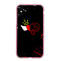 Чехол iPhone XS Max матовый Добро и зло, Payton Moormeier, цвет: 3D-розовый