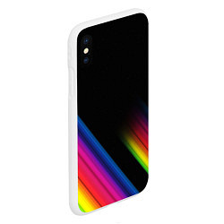 Чехол iPhone XS Max матовый НЕОНОВАЯ ТЕКСТУРА, цвет: 3D-белый — фото 2