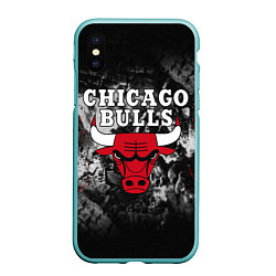 Чехол iPhone XS Max матовый CHICAGO BULLS, цвет: 3D-мятный