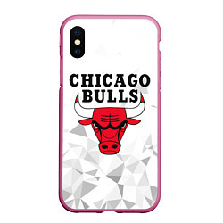 Чехол iPhone XS Max матовый CHICAGO BULLS, цвет: 3D-малиновый