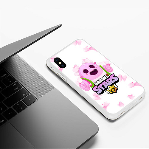 Чехол iPhone XS Max матовый Sakura Spike Brawl Stars / 3D-Белый – фото 3