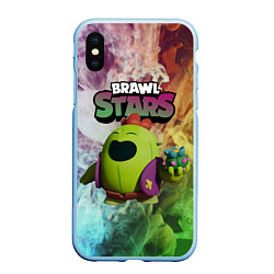 Чехол iPhone XS Max матовый Brawl Stars Spike, цвет: 3D-голубой