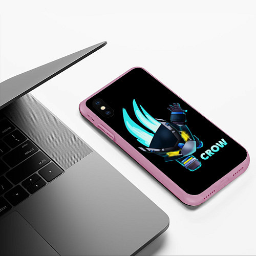 Чехол iPhone XS Max матовый Brawl Stars CROW / 3D-Розовый – фото 3