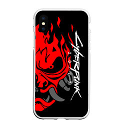 Чехол iPhone XS Max матовый CYBERPUNK 2077 SAMURAI, цвет: 3D-белый