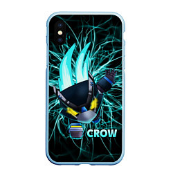 Чехол iPhone XS Max матовый Brawl Stars CROW, цвет: 3D-голубой