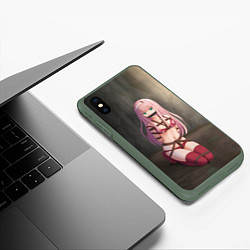 Чехол iPhone XS Max матовый Милый во Франксе, цвет: 3D-темно-зеленый — фото 2