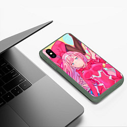 Чехол iPhone XS Max матовый DARLING IN THE FRANXX, цвет: 3D-темно-зеленый — фото 2