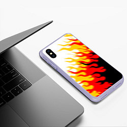 Чехол iPhone XS Max матовый ОГОНЬ, цвет: 3D-светло-сиреневый — фото 2