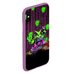 Чехол iPhone XS Max матовый Virus 8-Bit, цвет: 3D-фиолетовый — фото 2