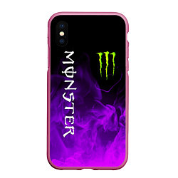 Чехол iPhone XS Max матовый MONSTER ENERGY, цвет: 3D-малиновый