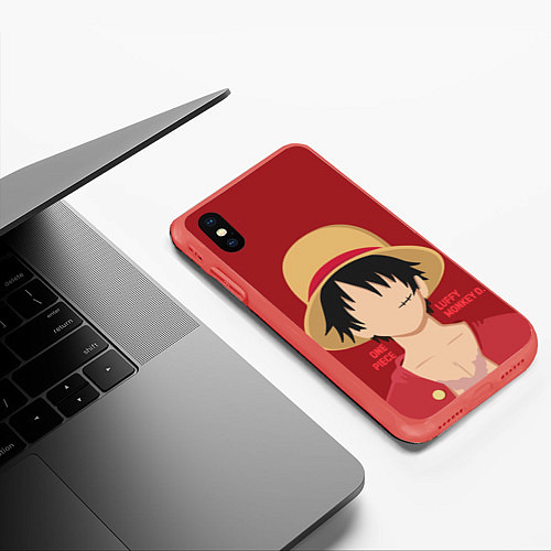 Чехол iPhone XS Max матовый Luffy / 3D-Красный – фото 3