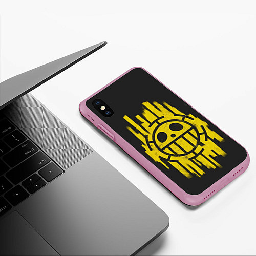 Чехол iPhone XS Max матовый Skull One Piece / 3D-Розовый – фото 3