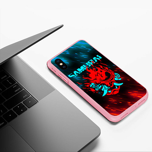 Чехол iPhone XS Max матовый CYBERPUNK 2077 SAMURAI / 3D-Баблгам – фото 3