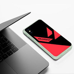 Чехол iPhone XS Max матовый VALORANT, цвет: 3D-салатовый — фото 2