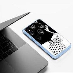 Чехол iPhone XS Max матовый Многоликий Z, цвет: 3D-голубой — фото 2