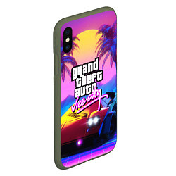 Чехол iPhone XS Max матовый GTA 2020, цвет: 3D-темно-зеленый — фото 2