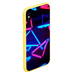 Чехол iPhone XS Max матовый ABSTRACTION NEON, цвет: 3D-желтый — фото 2