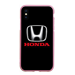 Чехол iPhone XS Max матовый HONDA, цвет: 3D-розовый