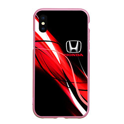 Чехол iPhone XS Max матовый HONDA, цвет: 3D-розовый