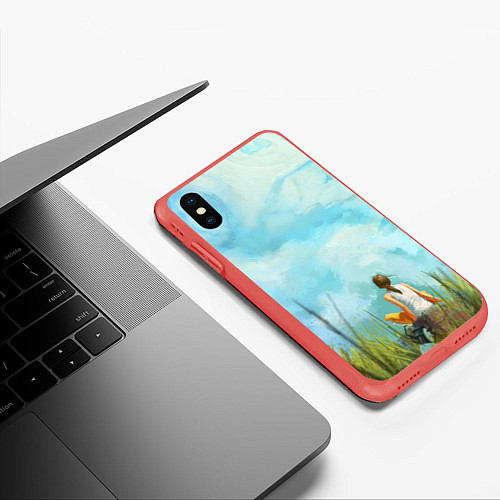 Чехол iPhone XS Max матовый Cloud ART / 3D-Красный – фото 3