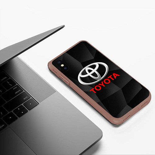 Чехол iPhone XS Max матовый TOYOTA / 3D-Коричневый – фото 3