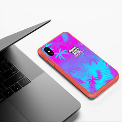 Чехол iPhone XS Max матовый GTA VICE CITY, цвет: 3D-красный — фото 2