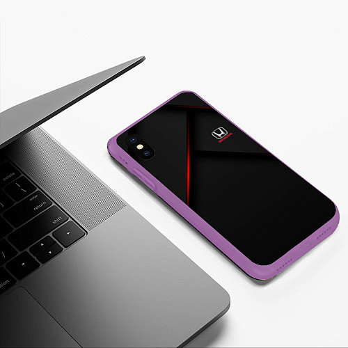 Чехол iPhone XS Max матовый HONDA Z / 3D-Фиолетовый – фото 3