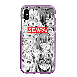 Чехол iPhone XS Max матовый SENPAI, цвет: 3D-фиолетовый