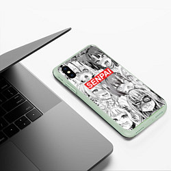 Чехол iPhone XS Max матовый SENPAI, цвет: 3D-салатовый — фото 2