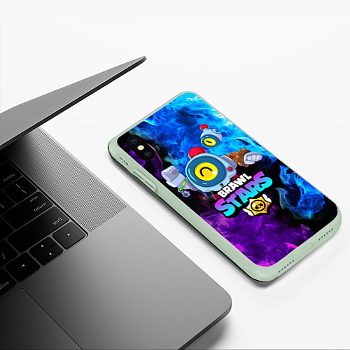 Чехол iPhone XS Max матовый BRAWL STARS NANI / 3D-Салатовый – фото 3