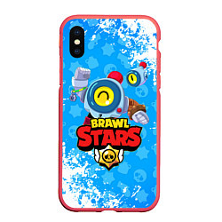 Чехол iPhone XS Max матовый BRAWL STARS NANI, цвет: 3D-красный