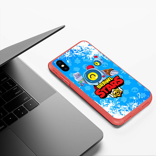 Чехол iPhone XS Max матовый BRAWL STARS NANI / 3D-Красный – фото 3