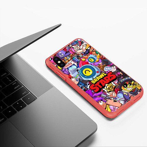 Чехол iPhone XS Max матовый BRAWL STARS NANI / 3D-Красный – фото 3