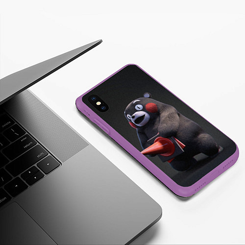 Чехол iPhone XS Max матовый Kumamon / 3D-Фиолетовый – фото 3