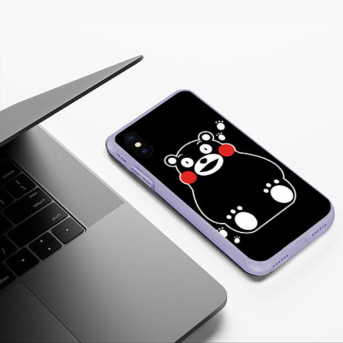 Чехол iPhone XS Max матовый Kumamon / 3D-Светло-сиреневый – фото 3