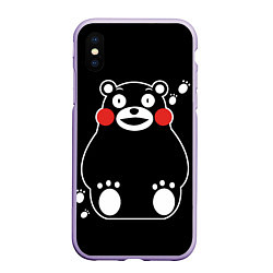 Чехол iPhone XS Max матовый Kumamon, цвет: 3D-светло-сиреневый