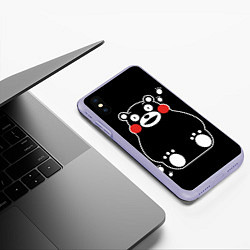 Чехол iPhone XS Max матовый Kumamon, цвет: 3D-светло-сиреневый — фото 2