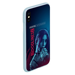 Чехол iPhone XS Max матовый Bloodlines 2, цвет: 3D-голубой — фото 2