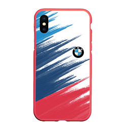 Чехол iPhone XS Max матовый BMW, цвет: 3D-красный