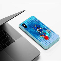 Чехол iPhone XS Max матовый Metal Sonic, цвет: 3D-мятный — фото 2